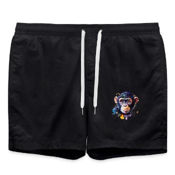 Comparison of humans and chimpanzees - Swim Trunks - black - Front - AI Model Male 185 light (185cm)
