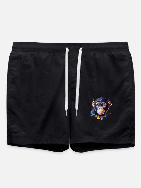 Comparison of humans and chimpanzees - Swim Trunks - black