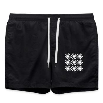 De nombreux petits tournesols motif de fleur de soleil - Short de bain - noir - Devant - AI Model Male 185 light (185cm)