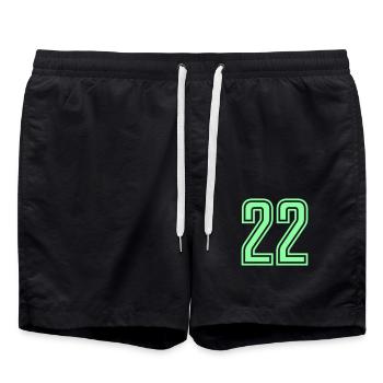 22 - Badeshorts - Schwarz - Vorne - AI Model Male 185 light (185cm)