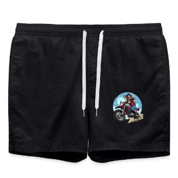"Speed Meets Style – The Ultimate Adventure Print! - Badeshorts - Schwarz - Vorne - AI Model Male 185 light (185cm)