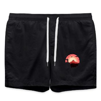 Sunset climbing - Swim Trunks - black - Front - AI Model Male 185 light (185cm)