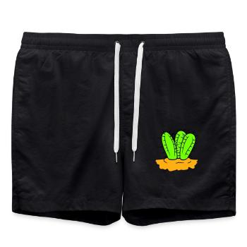 3 Plantes de cactus Épineux Cactus épineux Désert - Short de bain - noir - Devant - AI Model Male 185 light (185cm)