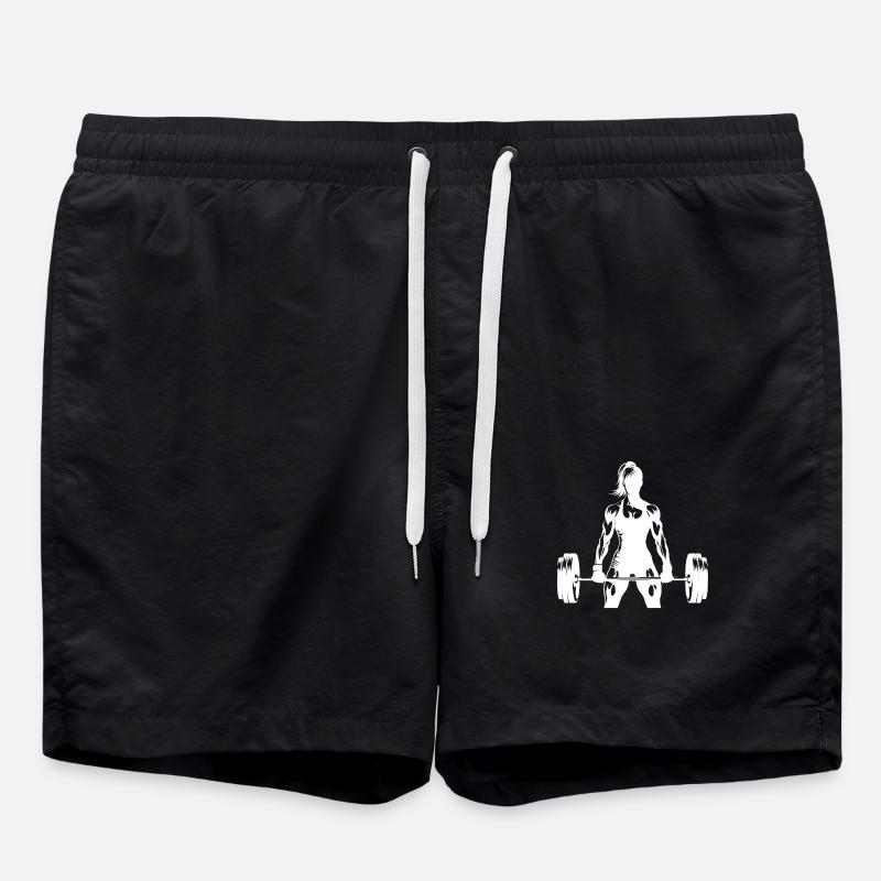 Athlète ambitieux avec barre - Short de bain - noir