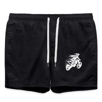 Off-Road Machine Motorsport Hobby Tattoo Style - Swim Trunks - black - Front - AI Model Male 185 light (185cm)