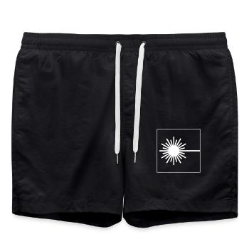 Laser Warning Shield - Swim Trunks - black - Front - AI Model Male 185 light (185cm)