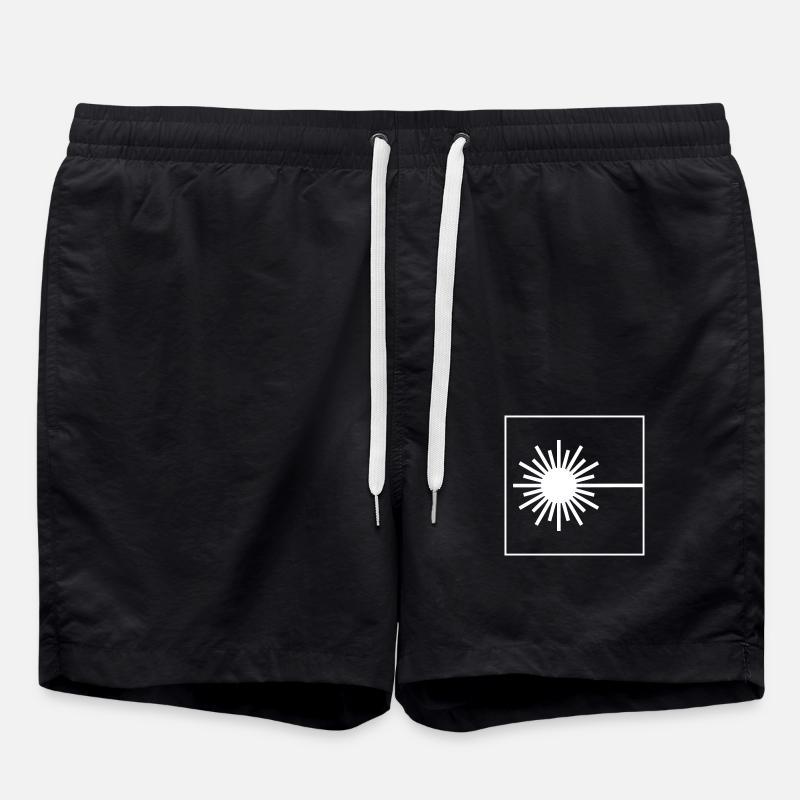 Laser Warnung Schild - Badeshorts - Schwarz