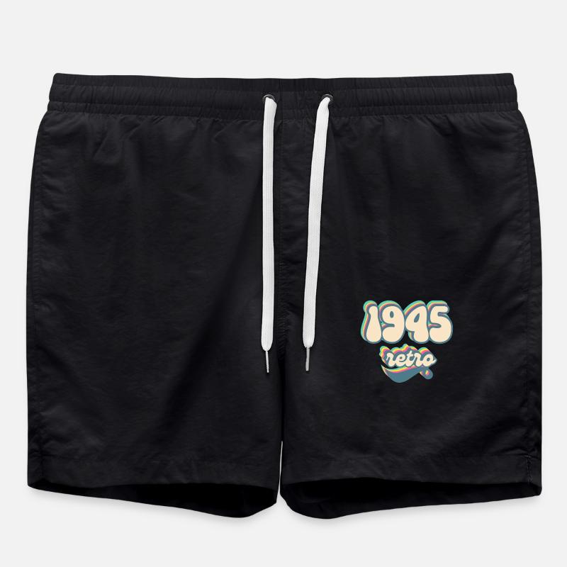 1945 Retro Geschenkidee - Badeshorts - Schwarz