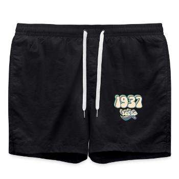 1937 retro idée cadeau - Short de bain - noir - Devant - AI Model Male 185 light (185cm)