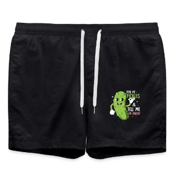 Nourrissez-moi des cornichons et dites-moi que je suis assez concombre vega - Short de bain - noir - Devant - AI Model Male 185 light (185cm)