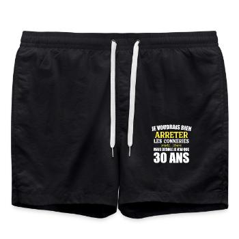 Désolé je n'ai que 30 ans - Short de bain - noir - Devant - AI Model Male 185 light (185cm)