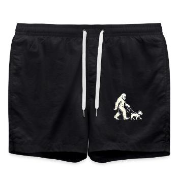 Bigfoot Walking Bulldog Silhouette - Short de bain - noir - Devant - AI Model Male 185 light (185cm)