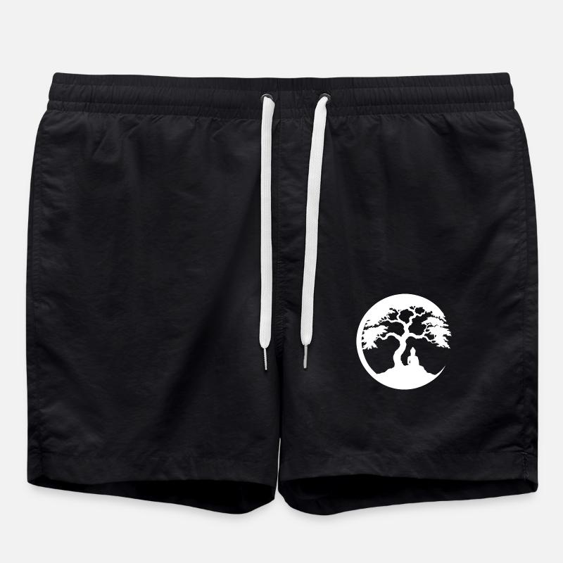 Buddha, Zen-Kreis - Badeshorts - Schwarz