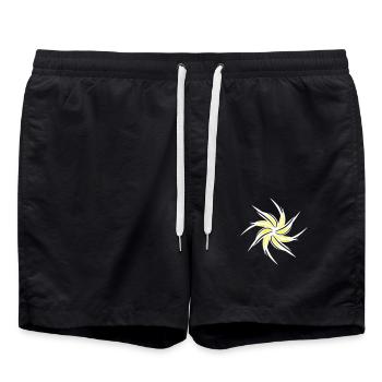 Swirl Flower Spring Summer Flowers Fine Art - Swim Trunks - black - Front - AI Model Male 185 light (185cm)