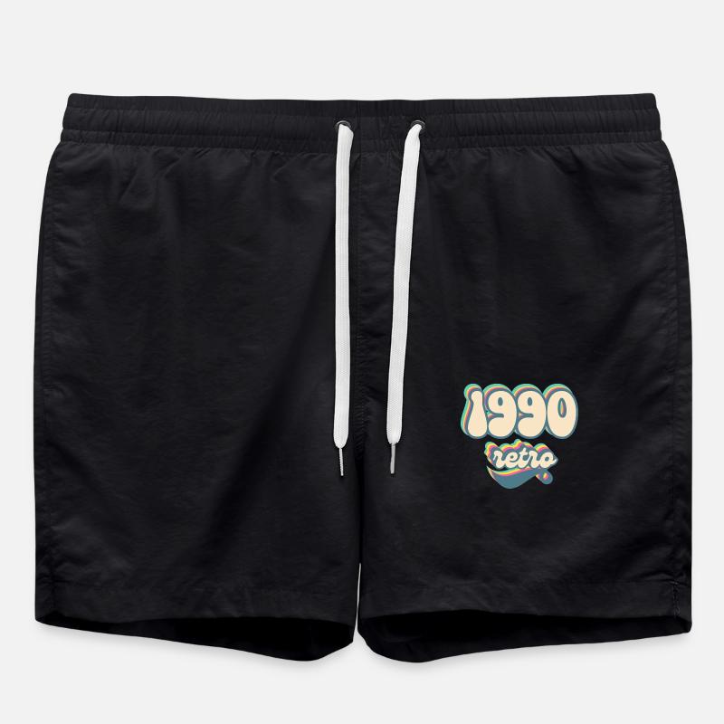 1990 Retro Geschenkidee - Badeshorts - Schwarz