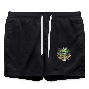 Tranquil Nature Love - Swim Trunks - black - Front - AI Model Male 185 light (185cm)