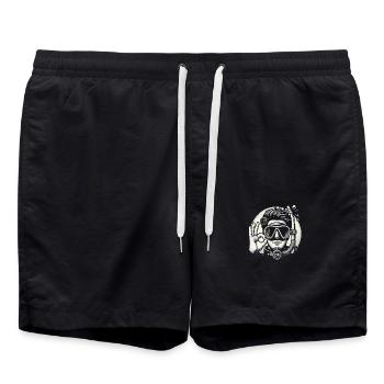 Vintage Scuba Diver OK Signal de la main - Short de bain - noir - Devant - AI Model Male 185 light (185cm)