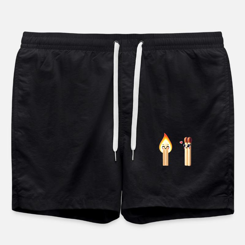 Conception ludique d’amis allumettes - Short de bain - noir