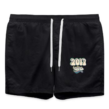 2017 Retro Geschenkidee - Badeshorts - Schwarz - Vorne - AI Model Male 185 light (185cm)