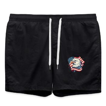 Aigle patriotique avec drapeau américain - Short de bain - noir - Devant - AI Model Male 185 light (185cm)