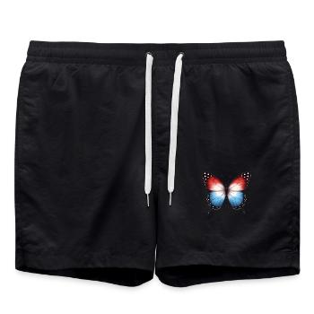 Conception du drapeau papillon patriotique - Short de bain - noir - Devant - AI Model Male 185 light (185cm)