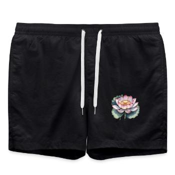 Flower Power - Short de bain - noir - Devant - AI Model Male 185 light (185cm)
