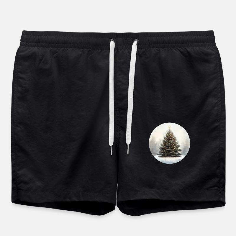 Christmas Tree - Swim Trunks - black