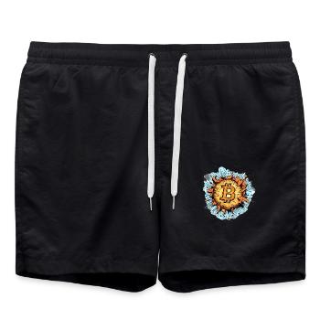Bitcoin Boom: Die explosive Kraft der Krypto! - Badeshorts - Schwarz - Vorne - AI Model Male 185 light (185cm)