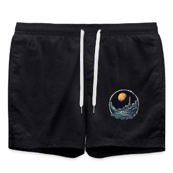 Adventure in space: Departure to new worlds! - Swim Trunks - black - Front - AI Model Male 185 light (185cm)