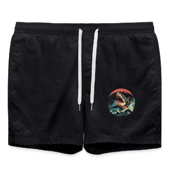 Attack of the Deep : Le pouvoir du requin ! - Short de bain - noir - Devant - AI Model Male 185 light (185cm)