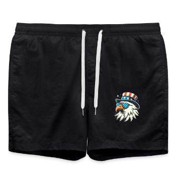 Aigle patriotique avec lunettes de soleil américaines - Short de bain - noir - Devant - AI Model Male 185 light (185cm)