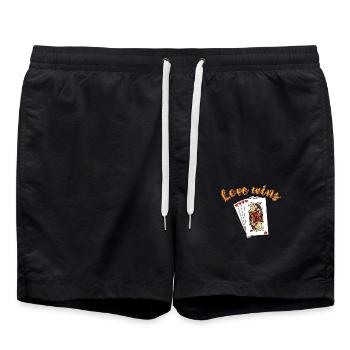 Königin und König der Herzen - Badeshorts - Schwarz - Vorne - AI Model Male 185 light (185cm)