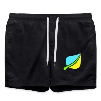 Leaf Ecological Symbol Leaves Tree Leaf Green - Swim Trunks - black - Front - AI Model Male 185 light (185cm)