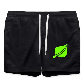 Leaf Ecological Symbol Leaves Tree Leaf Green - Swim Trunks - black - Front - AI Model Male 185 light (185cm)
