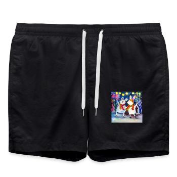 Tierischer Karneval - Badeshorts - Schwarz - Vorne - AI Model Male 185 light (185cm)