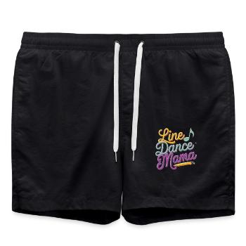 Mama tanzt Line Dance Line Dancing Mom - Badeshorts - Schwarz - Vorne - AI Model Male 185 light (185cm)