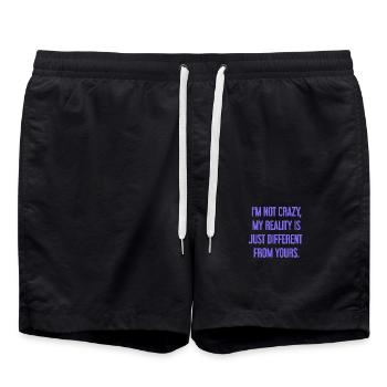 I'm not crazy – my reality is different - Swim Trunks - black - Front - AI Model Male 185 light (185cm)