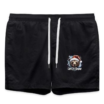 Let It Snow – Christmas Bear Design - Swim Trunks - black - Front - AI Model Male 185 light (185cm)