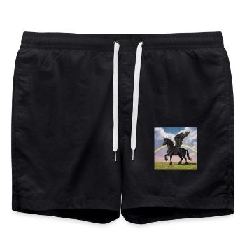 Black Alicorn - Swim Trunks - black - Front - AI Model Male 185 light (185cm)