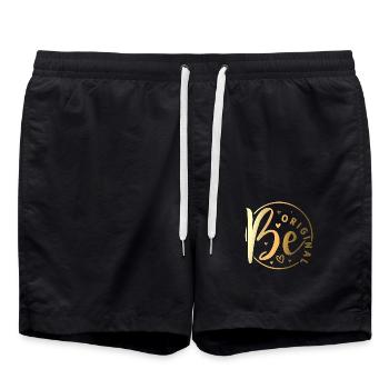 Be original vector design symbol retro quote label - Swim Trunks - black - Front - AI Model Male 185 light (185cm)