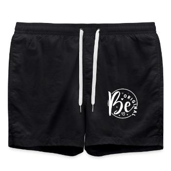 Be original vector design symbol retro quote label - Swim Trunks - black - Front - AI Model Male 185 light (185cm)