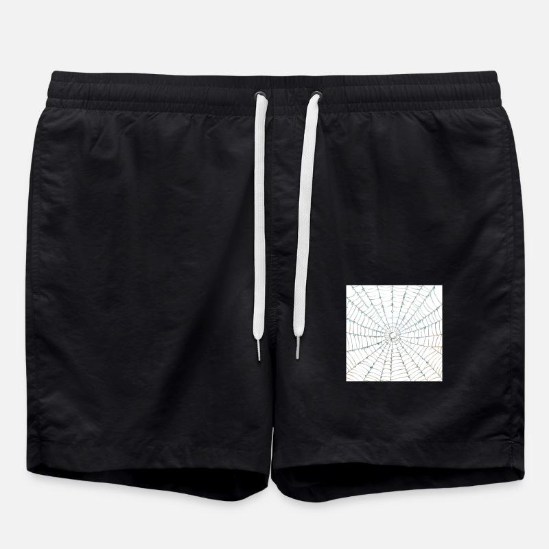 Spider web design - Swim Trunks - black