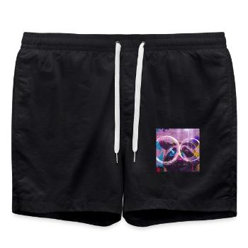 raton laveur et couleurs 1.0 - Short de bain - noir - Devant - AI Model Male 185 light (185cm)