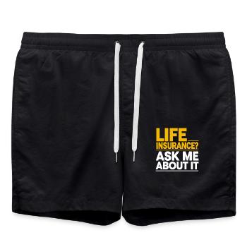 Versicherungsexperte mit Humor - Badeshorts - Schwarz - Vorne - AI Model Male 185 light (185cm)