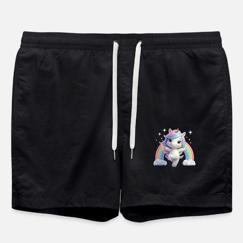 Einhorn 3 - Badeshorts - Schwarz