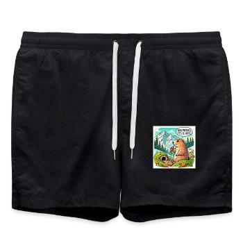 Marmotte des Mosses - Short de bain - noir - Devant - AI Model Male 185 light (185cm)