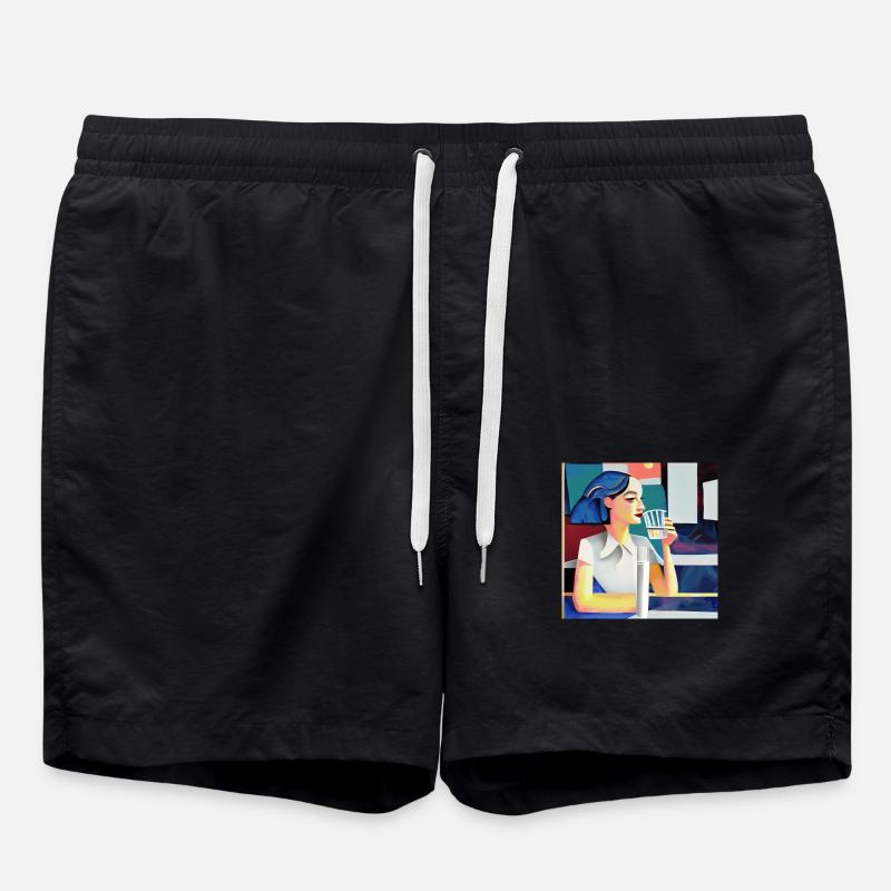 Stop - Swim Trunks - black