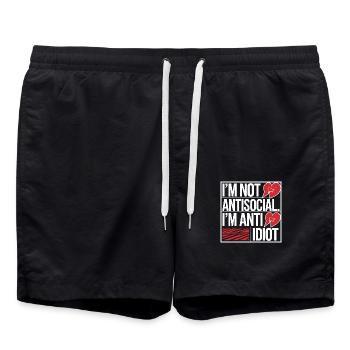 Introverti et pointilleux - Short de bain - noir - Devant - AI Model Male 185 light (185cm)