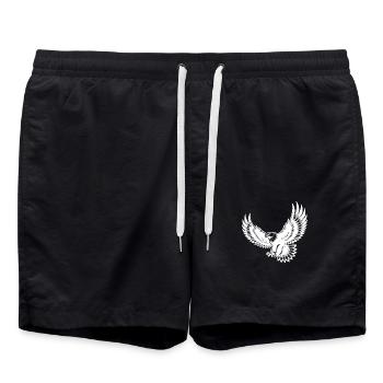 Expressive eagle with spread wings - Swim Trunks - black - Front - AI Model Male 185 light (185cm)