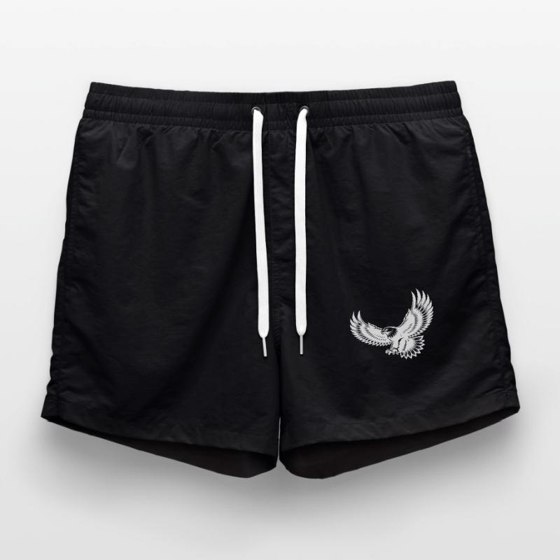 Expressive eagle with spread wings Swim Trunks